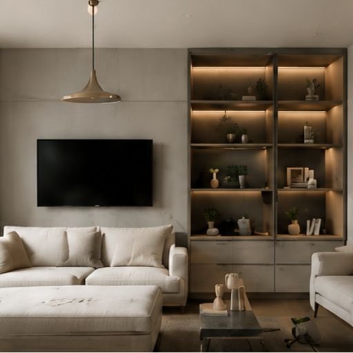 Custom storage solution for under stairs and built-in furniture